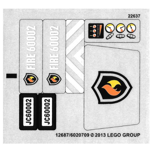 Lego Sticker Sheet for Set 60002-1 / [No Color/Any Color]