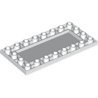 Lego Tile Special 4 x 8 Inverted / White