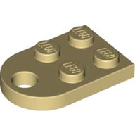 Lego Plate Special 3 x 2 with Rounded End, Hole / Tan