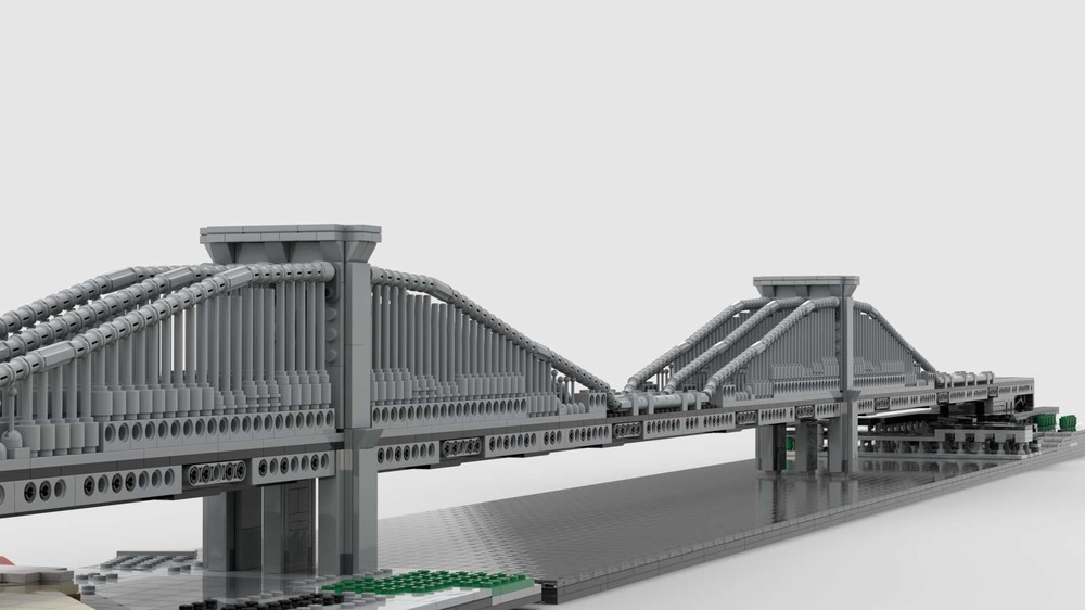 Lego Brooklyn Bridge at 1/650th Scale