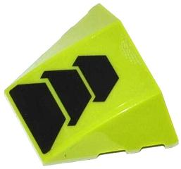 Lego Wedge 4 x 3 Triple Curved No Studs with Black Trapezoids Pattern (Sticker) - Set 70705