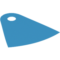 Lego Neckwear Cape, Curved Bottom, One Small Top Hole [Plain] / Dark Azure