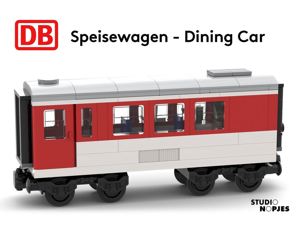 Lego Train Dining Car - DB Speisewagen (6-wide, red)