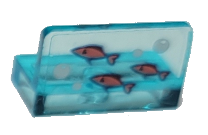 Lego Panel 1 x 2 x 1 with 3 Coral Fish and White Bubbles Pattern (Sticker) - Set 41380