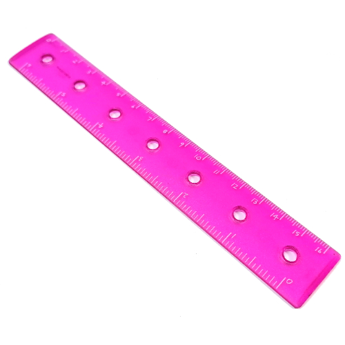 Lego Clikits Ruler, 6 inch / 16 cm, 7 Holes / Trans-Dark Pink