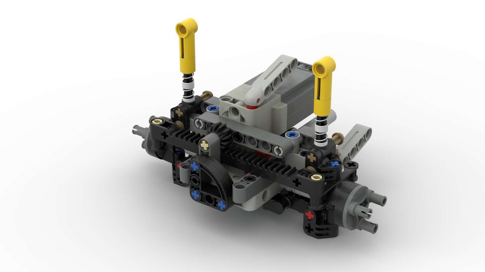 Lego AWD Front Axle 17 Stud wide with PU Servo (Arocs Scale)