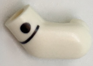 Lego Arm, Left with Black Cuff and Button Pattern / White