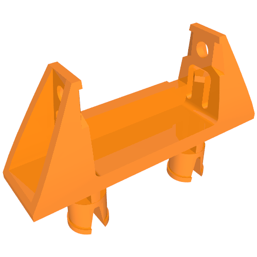 Lego String Reel 1 x 4 x 2 Holder with 2 Technic Pins / Orange