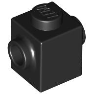 Lego Brick Special 1 x 1 with Studs on 2 Sides / Black