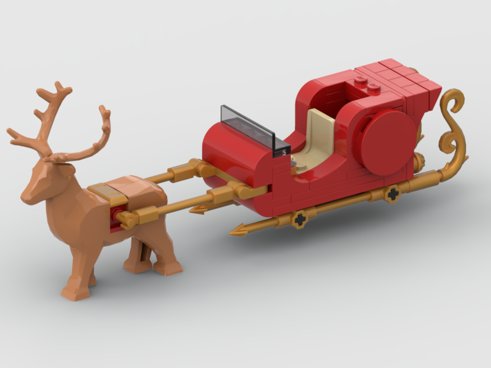 Lego Winter Village Small One Deer open Sleigh