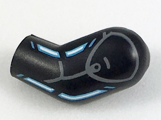 Lego Arm, Left with Blue Lines Pattern