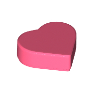 Lego Tile 1 x 1 Heart / Coral