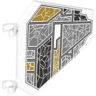 Lego Flag 5 x 6 Hexagonal with U Clips with Gold, Silver, Dark Silver Panels print