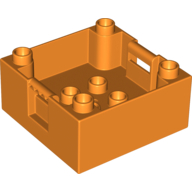 Lego Duplo Container Box 4 x 4 with Studs on Corners / Orange
