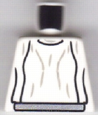Lego Torso SW Loose Dress Light Bluish Gray Folds Pattern (Leia) / White