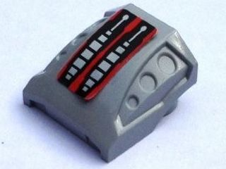Lego Slope, Curved 2 x 2 with Debossed Side Ports with Engine Pattern (Sticker) - Set 8642