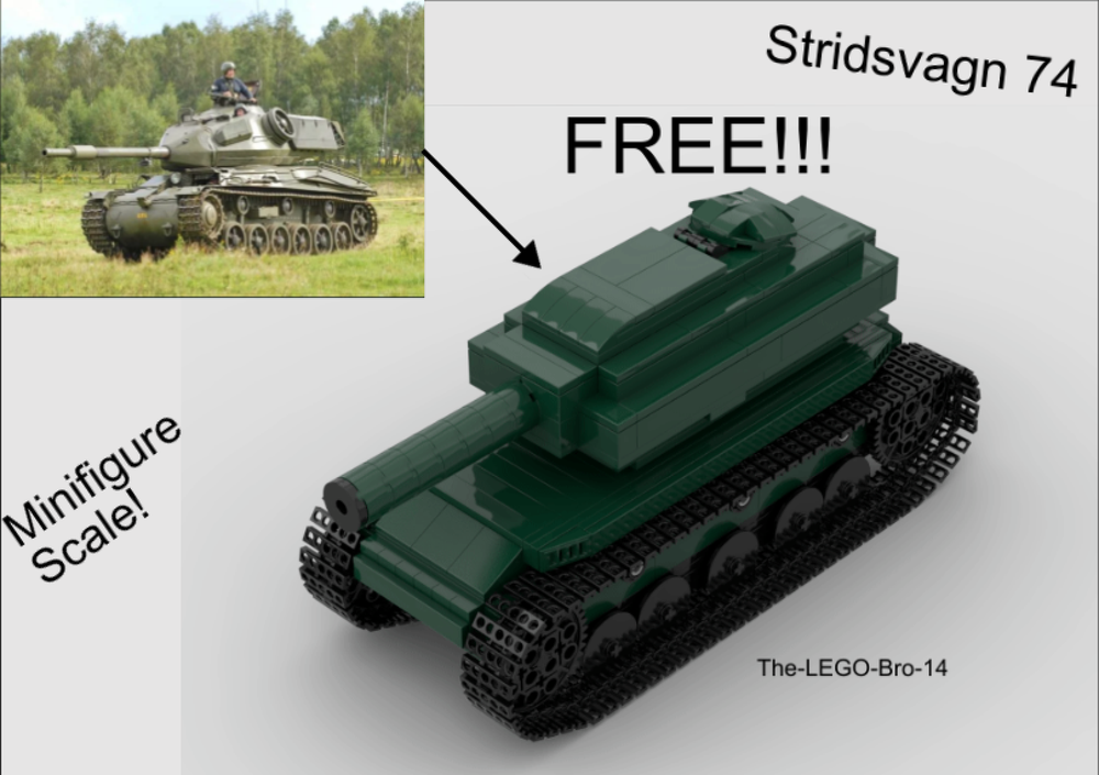 Lego Stridsvagn 74 minifigure scale