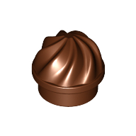 Lego Plate Round 1 x 1 Swirled Top / Reddish Brown