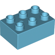 Lego Duplo Brick 2 x 3 / Medium Azure