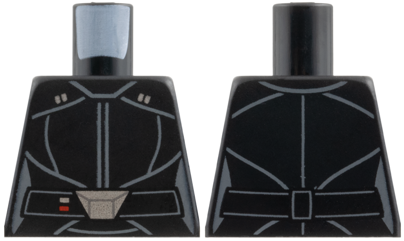 Lego Torso Female SW Jacket, Dark Bluish Gray Lines, Belt with Silver Buckle Pattern (Third Sister) / Black
