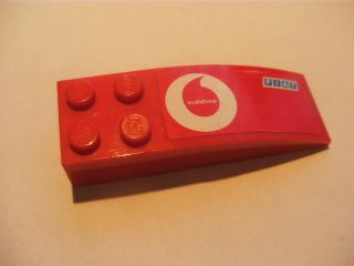 Lego Slope, Curved 6 x 2 with Vodafone and Fiat Logo Pattern Left (Sticker) - Set 8362