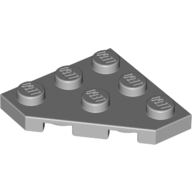 Lego Wedge Plate 3 x 3 Cut Corner / Light Bluish Gray