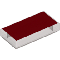 Lego Tile 1 x 2 with Red Print