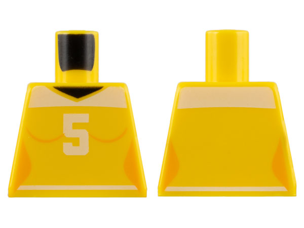 Lego Torso Female Shirt with Number 5 Pattern / Yellow