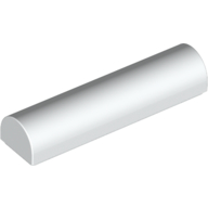 Lego Brick Curved 1 x 4 x 2/3 Double, No Studs / White