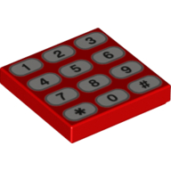 Lego Tile 2 x 2 with Phone Keypad with Tan Buttons and Black Numbers Print