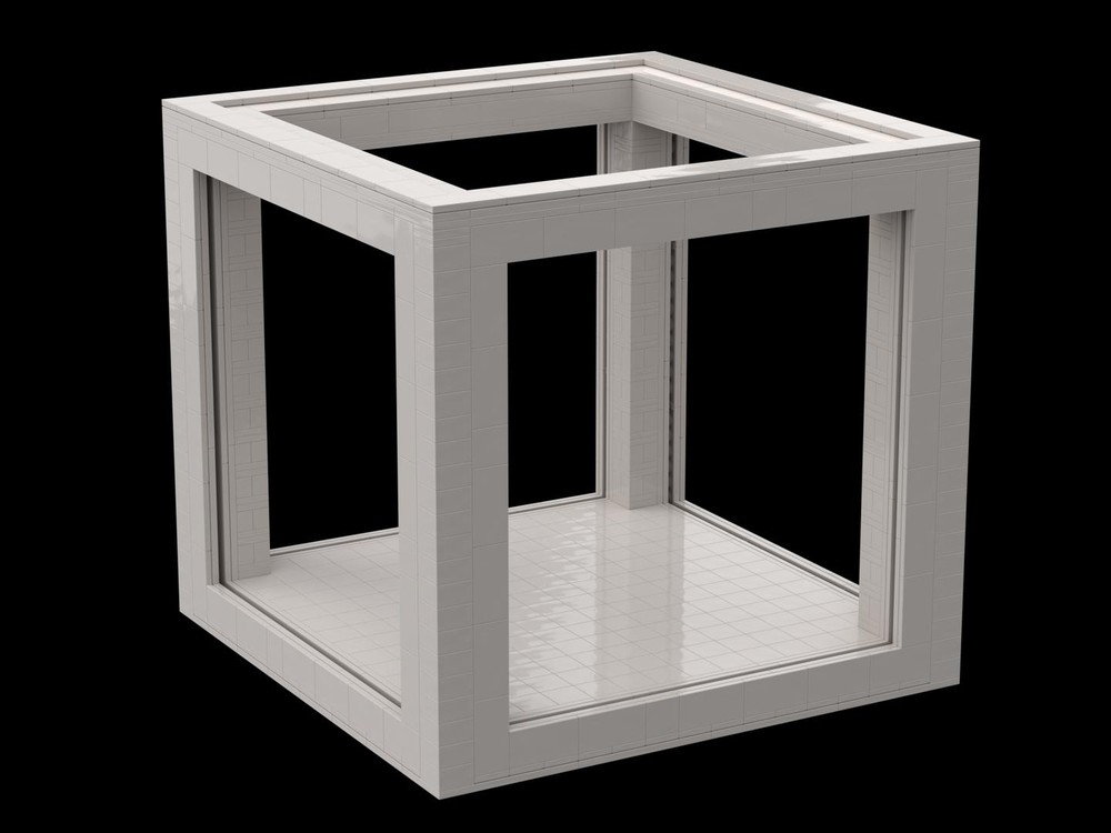Lego display case with plexiglass windows