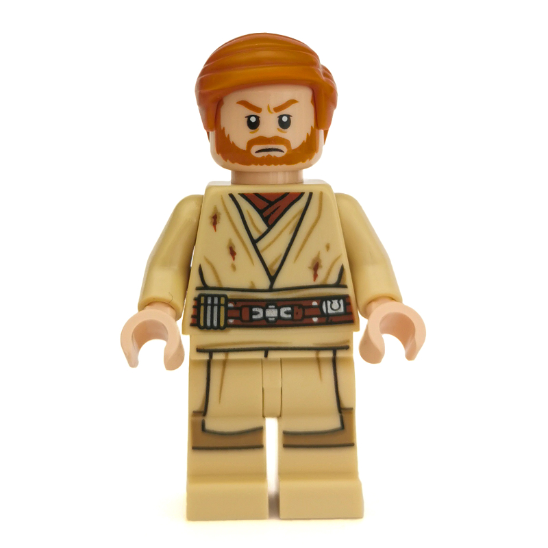 Lego Obi-Wan Kenobi, Tan Legs, Short Combed Sideways Hair