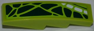 Lego Slope, Curved 4 x 1 with 14 Green Scales and 4 White Scales Pattern Model Left (Sticker) - Set 9457