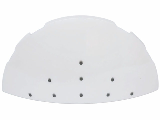Lego Brick, Round 3 x 6 x 1 Dome Half with 9 Dark Bluish Gray Dots Pattern / White