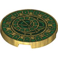 Lego Tile Round 3 x 3 with Bright Green Clock Print