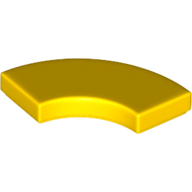 Lego Tile 2 x 2 Curved, Macaroni / Yellow