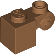 Lego Brick Special 1 x 1 with Scroll with Open Stud / Medium Nougat