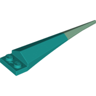 Lego Plate Special 1 x 2 with Angular Extension and Flexible Sand Green Tip / Dark Turquoise