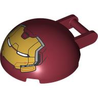 Lego Windscreen 4 x 4 x 1 2/3 Canopy Half Sphere with Handle and Hulk Buster Face Print