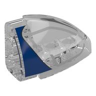 Lego Technic Panel Round Corner 5 x 3 x 2 Left with Blue/Dark Bluish Grey Headlight Print / Trans-Clear