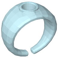 Lego Clikits Ring, Wide Band with Hole in Top / Trans-Very Lt Blue