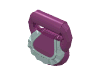 Lego Bag / Handbag / Purse Round with Ruffle Light Aqua Print
