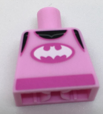 Lego Torso Tank Top over Black Shirt, White Batman Logo, Dark Pink Sash Pattern / Bright Pink