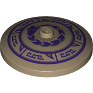 Lego Dish 4 x 4 Inverted [Radar] with Gray and Dark Purple Snake and Geometric Print