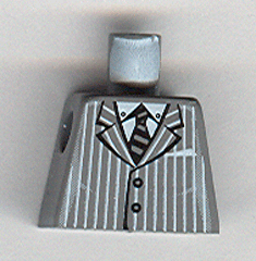 Lego Torso Suit Pinstripe Jacket and Striped Tie Pattern / Dark Bluish Gray