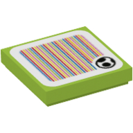 Lego Tile 2 x 2 with Yoshi Egg and Barcode Print (Sticker)