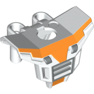 Lego Minifig Neckwear Armour with Square Shoulder Protection (Space) with Silver Grille and Orange Markings Print