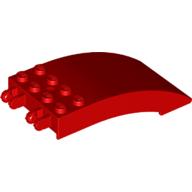 Lego Windscreen 8 x 4 x 2 Curved [2 Dual-Fingered Click Hinges] / Red