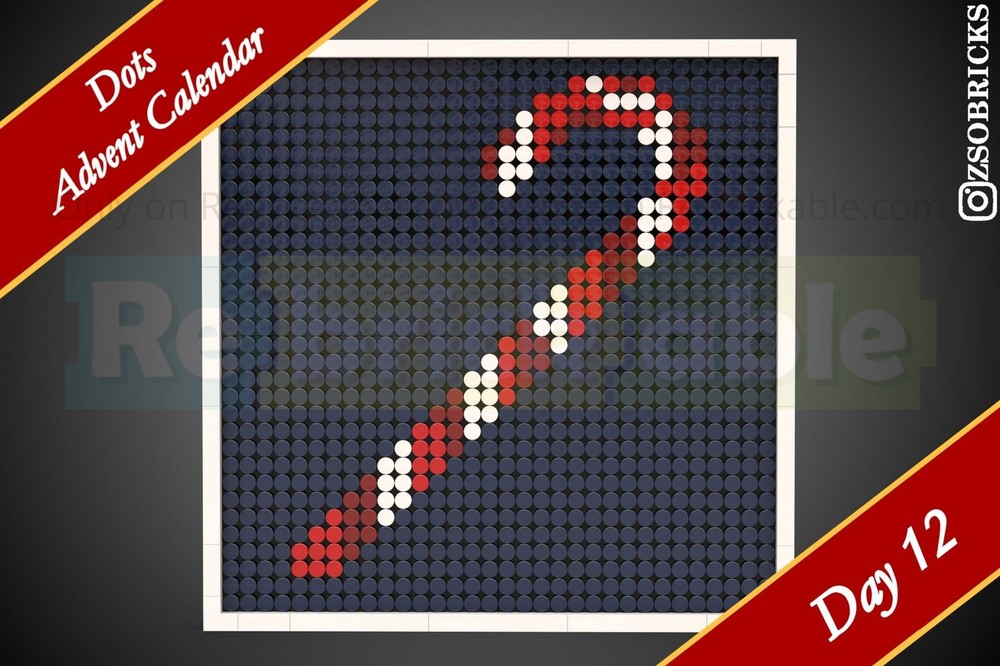 Lego Day 12 - Candy Cane - Dots Advent Calendar