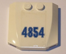 Lego Wedge 4 x 4 x 2/3 Triple Curved with Number 4854 Pattern (Sticker) - Set 4854